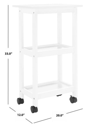 Bevin 2 Shelf Kitchen Cart White Wood KCH1400B
