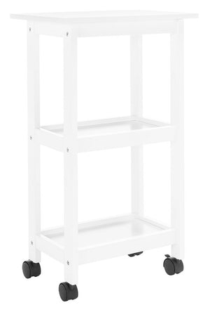 Bevin 2 Shelf Kitchen Cart White Wood KCH1400B