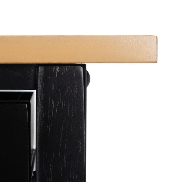 Cohyn 2 Drawer 2 Shelf Kitchen Cart Natural / Matte Black Wood KCH1401A