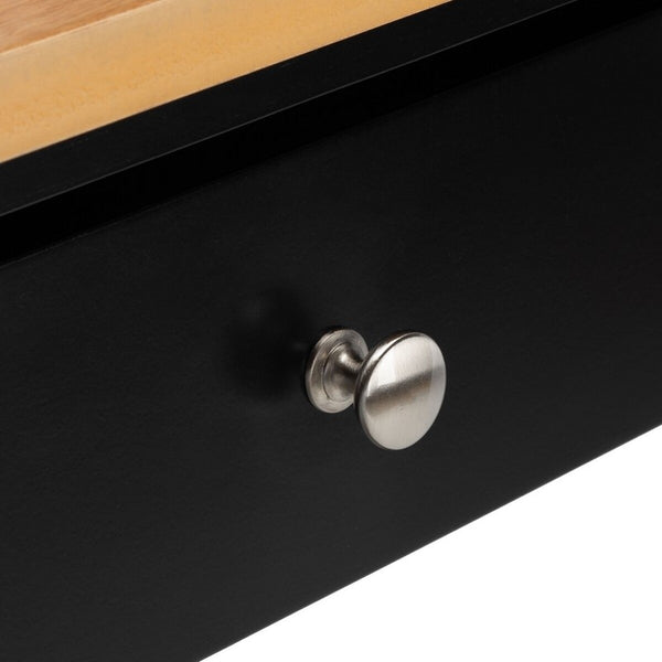 Cohyn 2 Drawer 2 Shelf Kitchen Cart Natural / Matte Black Wood KCH1401A