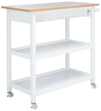 Cohyn 2 Drawer 2 Shelf Kitchen Cart Natural / White Wood KCH1401B