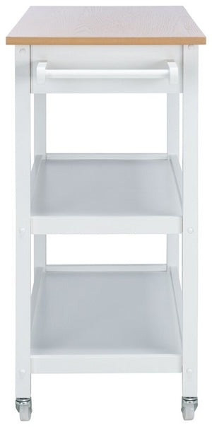 Cohyn 2 Drawer 2 Shelf Kitchen Cart Natural / White Wood KCH1401B