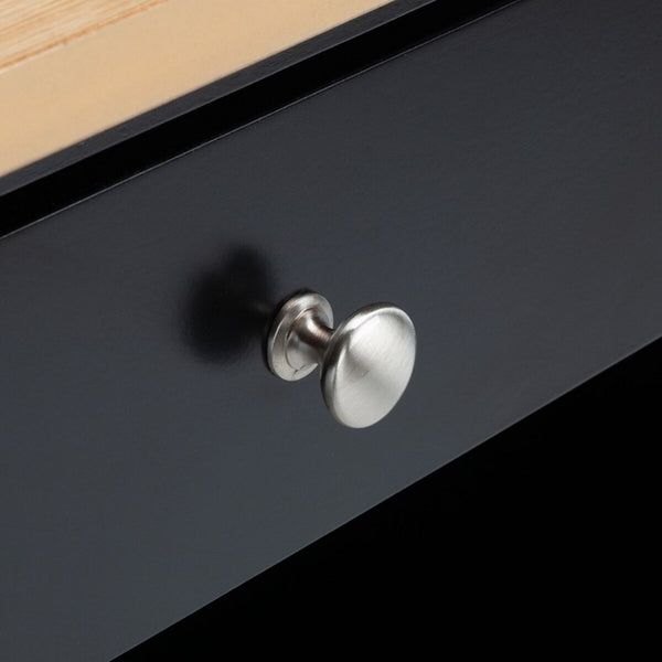 Daley 2 Drawer 2 Shelf Kitchen Cart Natural / Matte Black Wood KCH1402A