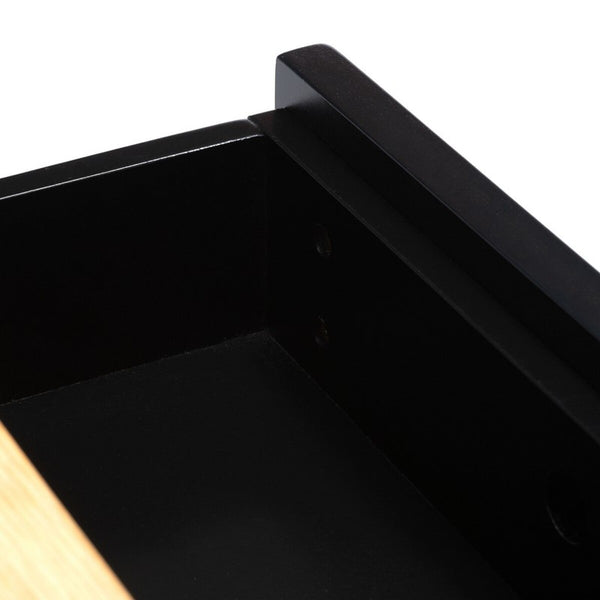 Daley 2 Drawer 2 Shelf Kitchen Cart Natural / Matte Black Wood KCH1402A