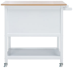 Daley 2 Drawer 2 Shelf Kitchen Cart Natural / White Wood KCH1402B