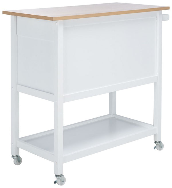 Daley 2 Drawer 2 Shelf Kitchen Cart Natural / White Wood KCH1402B