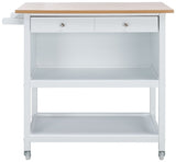 Daley 2 Drawer 2 Shelf Kitchen Cart Natural / White Wood KCH1402B