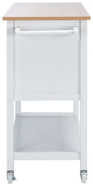 Daley 2 Drawer 2 Shelf Kitchen Cart Natural / White Wood KCH1402B