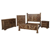 Porter Designs Crossroads Solid Sheesham Wood Queen Natural Bed Brown 04-196-14-C01H-KIT