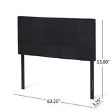 Marlene Contemporary Upholstered Queen/Full Headboard, Black Noble House