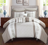 Clayton Beige Twin 8pc Comforter Set