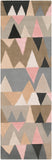 Kennedy KDY-3015 Modern Wool Rug KDY3015-268 Pale Pink, Beige, Tan, Medium Gray, Black 100% Wool 2'6" x 8'