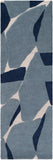 Kennedy KDY-3017 Modern Wool Rug KDY3017-268 Dark Blue, Navy, Light Gray 100% Wool 2'6" x 8'