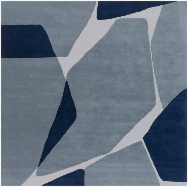 Kennedy KDY-3017 Modern Wool Rug KDY3017-8SQ Dark Blue, Navy, Light Gray 100% Wool 8' Square