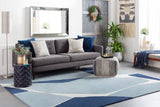 Kennedy KDY-3017 Modern Wool Rug KDY3017-913 Dark Blue, Navy, Light Gray 100% Wool 9' x 13'