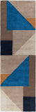 Kennedy KDY-3027 Modern Wool Rug KDY3027-268 Taupe, Camel, Denim, Navy, Khaki 100% Wool 2'6" x 8'