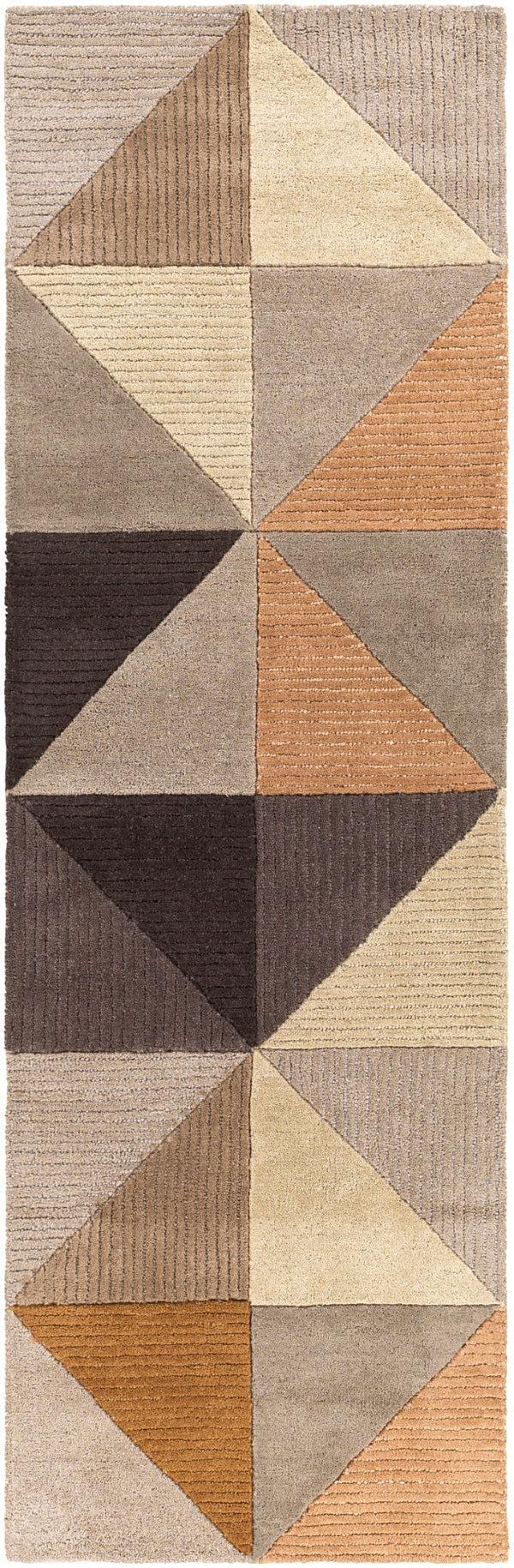 Kennedy KDY-3029 Modern Wool Rug KDY3029-268 Taupe, Khaki, Camel, Charcoal 100% Wool 2'6" x 8'