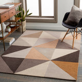 Kennedy KDY-3029 Modern Wool Rug KDY3029-913 Taupe, Khaki, Camel, Charcoal 100% Wool 9' x 13'