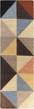 Kennedy KDY-3030 Modern Wool Rug KDY3030-268 Denim, Khaki, Taupe, Charcoal, Burnt Orange, Camel 100% Wool 2'6" x 8'