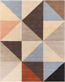 Kennedy KDY-3030 Modern Wool Rug KDY3030-810 Denim, Khaki, Taupe, Charcoal, Burnt Orange, Camel 100% Wool 8' x 10'