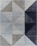 Kennedy KDY-3031 Modern Wool Rug KDY3031-810 Navy, Taupe, Khaki, Charcoal, Denim 100% Wool 8' x 10'