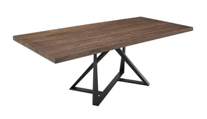 VIG Furniture Modrest Keanna - Modern Industrial Walnut & Black Dining Table VGEWF2208DA-WAL-DT