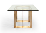 VIG Furniture Modrest Keaton Modern Glass & Brass Dining Table VGVCT8961-G