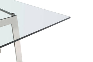 VIG Furniture Modrest Keaton - Square Modern Glass + Stainless Steel Dining Table VGVCT8961-DT