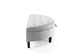 Jacqueline Silver Storage Ottoman