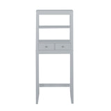 Noble House Loverin Modern Over-the-Toilet Storage Rack with Drawers, Gray