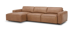 VIG Furniture Modrest Cambria - Modern LAF Cognac Leather Sectional Sofa VGKK-KF1123-SECT