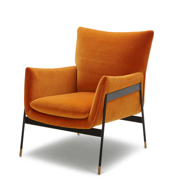 VIG Furniture Divani Casa Joseph Modern Orange Fabric Accent Chair VGKKKF.A002-ORG