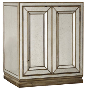 Hooker Furniture Sanctuary Traditional-Formal Two-Door Mirrored Nightstand - Visage in Hardwood Solids, Mirror 3014-90015