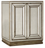 Sanctuary Traditional-Formal Two-Door Mirrored Nightstand - Visage In Hardwood Solids, Mirror