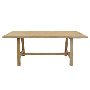 Bedford 79” Rectangular Dining Table - Rustic Acacia Wood with Farmhouse Charm for 6-8 Guests