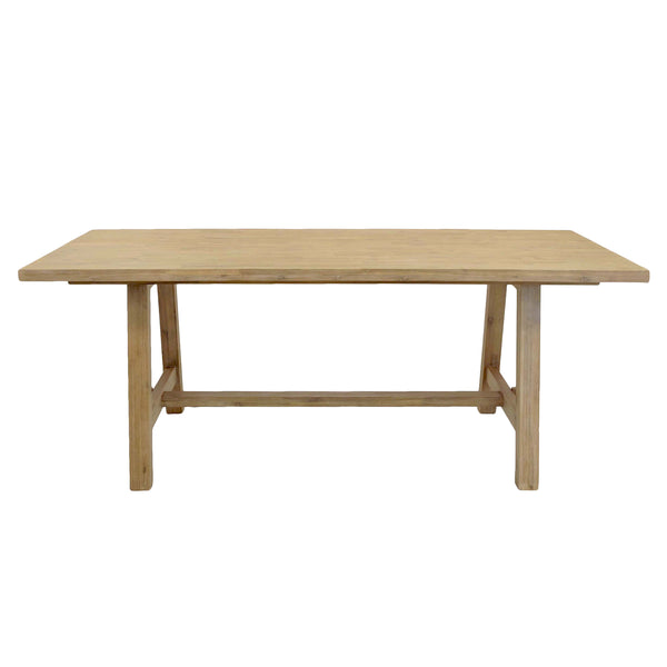 Bedford 79” Rectangular Dining Table - Rustic Acacia Wood with Farmhouse Charm for 6-8 Guests