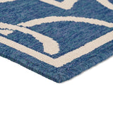 Noble House Belmont Indoor/ Outdoor Geometric 8 x 11 Area Rug, Navy and Ivory