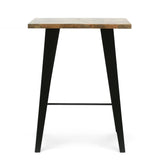 Leesburg Handcrafted Modern Industrial Mango Wood Oversized Side Table, Natural and Black