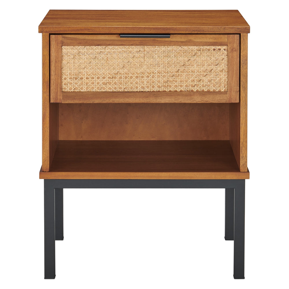 Caine Rattan Night Stand Brown
