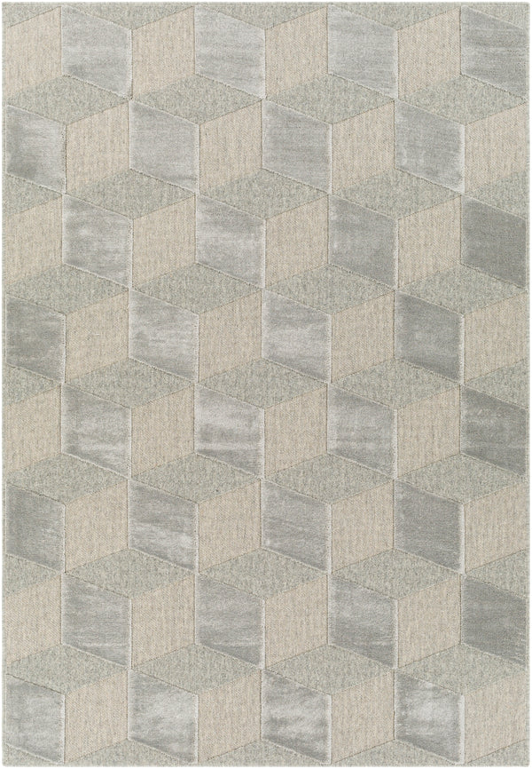 Kingston KGS-2302 Modern Viscose, Wool Rug KGS2302-9212 Taupe, Medium Gray 51% Viscose, 49% Wool 9'2" x 12'