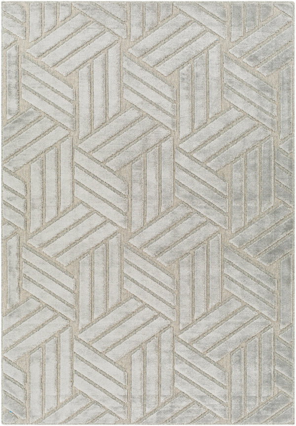 Kingston KGS-2303 Modern Viscose, Wool Rug KGS2303-9212 Taupe, Medium Gray 51% Viscose, 49% Wool 9'2" x 12'