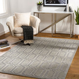 Kingston KGS-2305 Modern Viscose, Wool Rug KGS2305-9212 Medium Gray, Taupe 51% Viscose, 49% Wool 9'2" x 12'