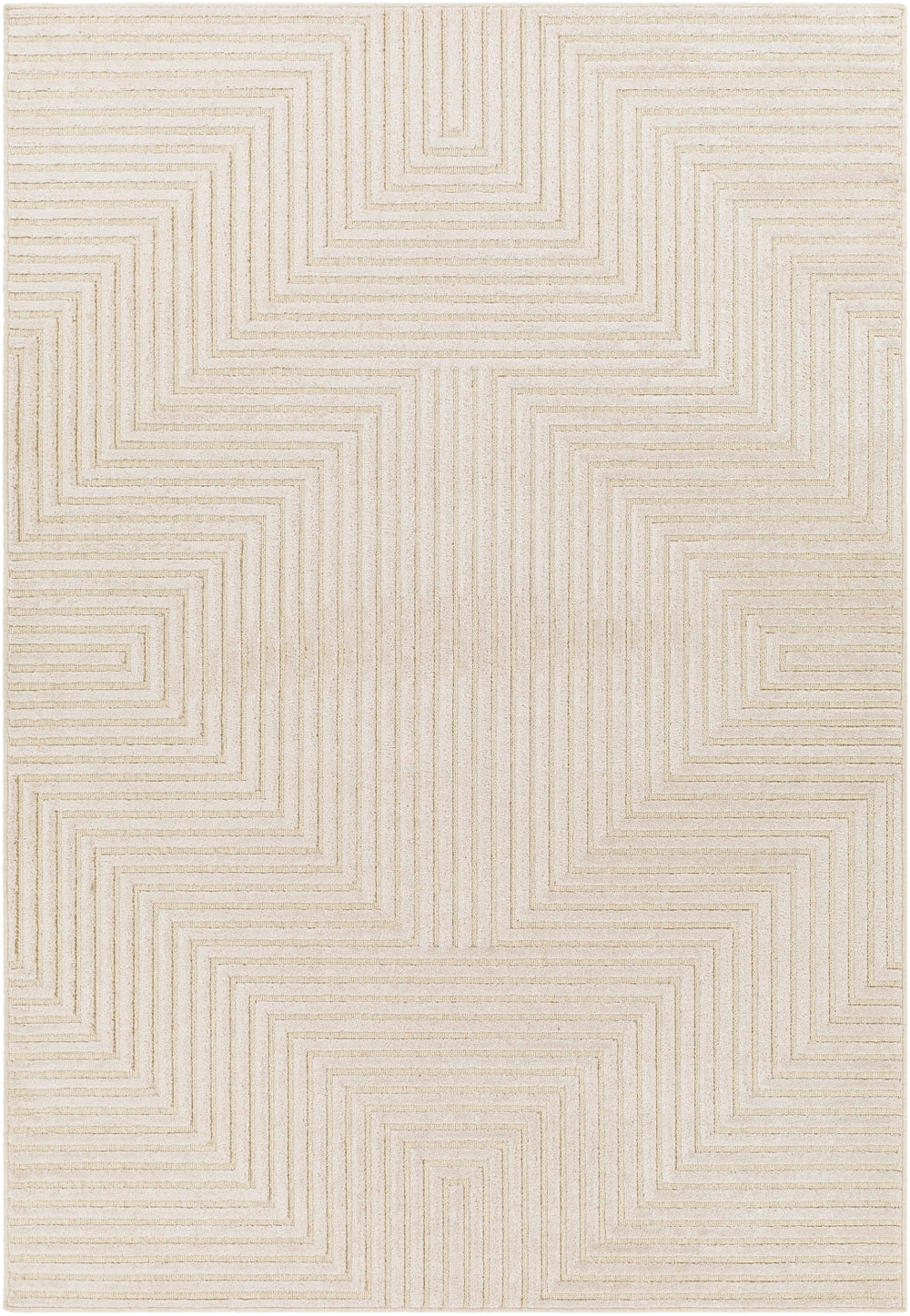Kingston KGS-2307 Modern Viscose, Wool Rug KGS2307-9212 Cream, Beige 51% Viscose, 49% Wool 9'2" x 12'