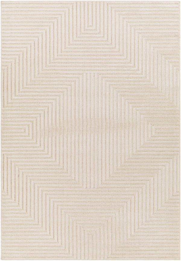Kingston KGS-2307 Modern Viscose, Wool Rug KGS2307-9212 Cream, Beige 51% Viscose, 49% Wool 9'2" x 12'