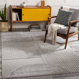 Kingston KGS-2308 Modern Viscose, Wool Rug KGS2308-9212 Silver Gray, Medium Gray 51% Viscose, 49% Wool 9'2" x 12'