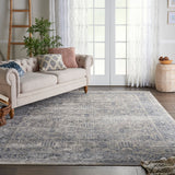 Nourison kathy ireland Home Malta MAI12 Vintage Machine Made Power-loomed Indoor only Area Rug Ivory/Blue 7'10" x 10'10" 99446495099