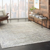 Nourison Starry Nights STN03 Farmhouse & Country Machine Made Loom-woven Indoor Area Rug Silver/Cream 8' x 10' 99446737564