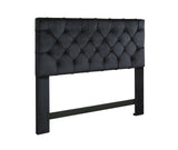 Rivka Black Twin Velvet Headboard