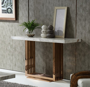 VIG Furniture Modrest Kingsley Modern Marble & Rosegold Console Table VGVCK8933