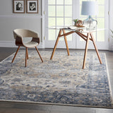 Nourison kathy ireland Home Malta MAI13 Vintage Machine Made Power-loomed Indoor only Area Rug Blue/Ivory 9' x 12' 99446495464